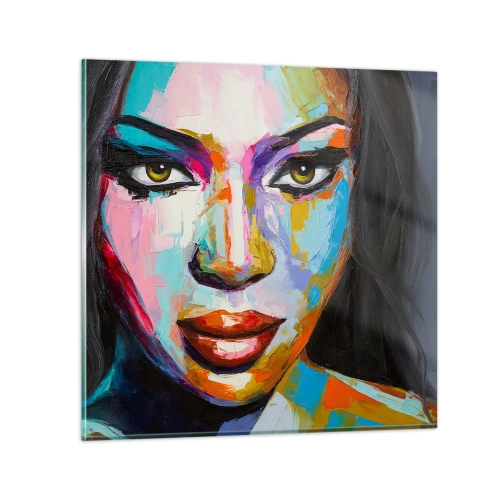 Schilderen op glas - Het is onmogelijk om je ogen af ​​te houden - 40x40 cm