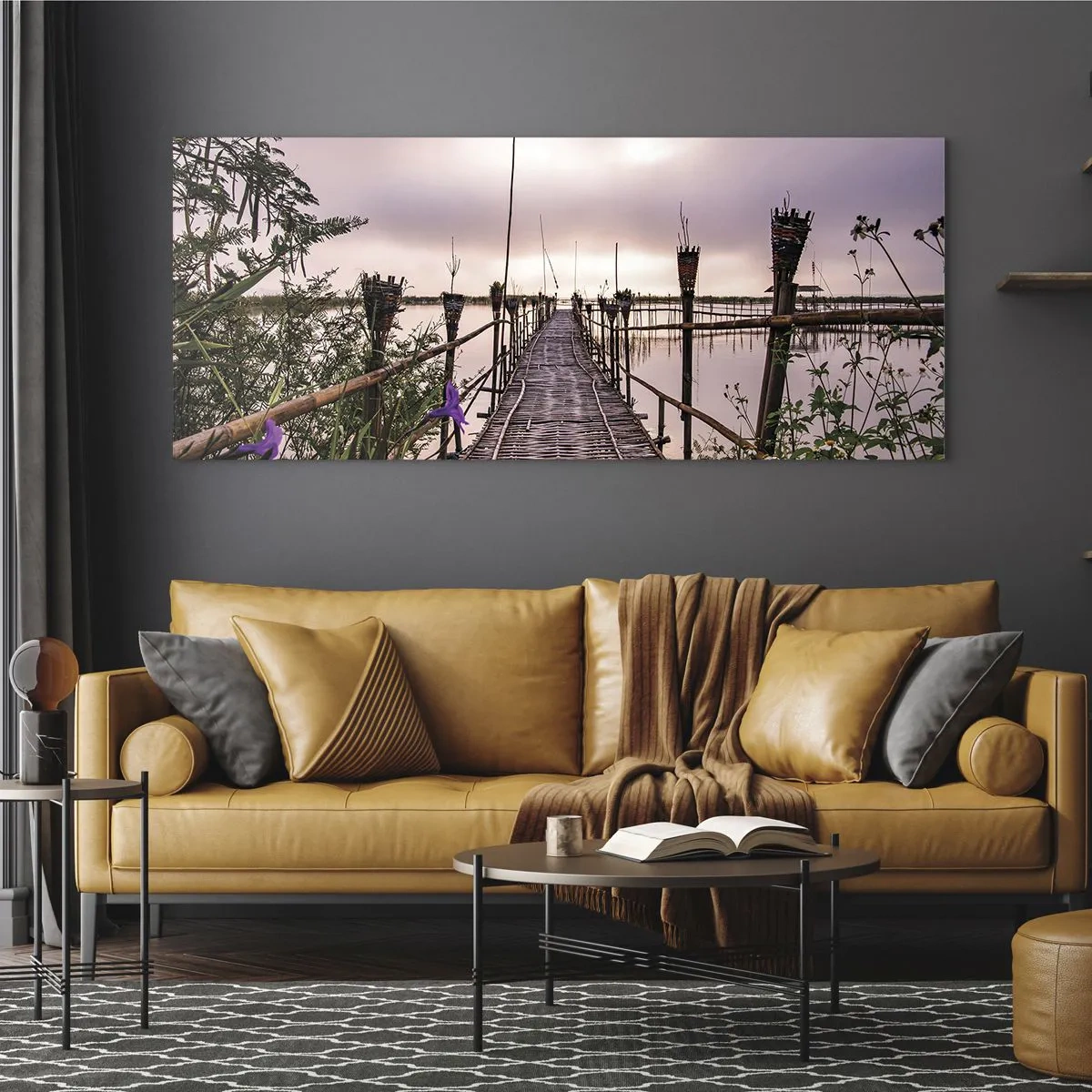 Schilderen op glas - Rust en stilte van Azië - 120x50 cm
