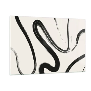 Schilderen op glas - Zwart-wit eigenzinnigheid - 120x80 cm