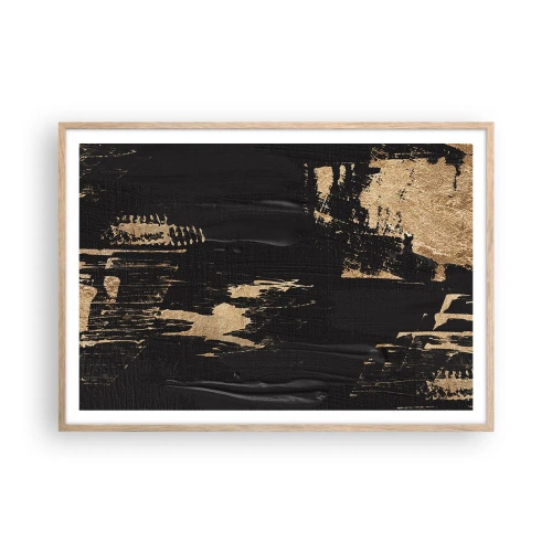 Een poster in een licht eiken lijst - Spoor van aanraking - 100x70 cm