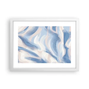 Poster in een witte lijst - Blauwe golven - 40x30 cm