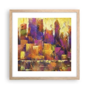 Een poster in een licht eiken lijst - Metropolitan compositie - 40x40 cm