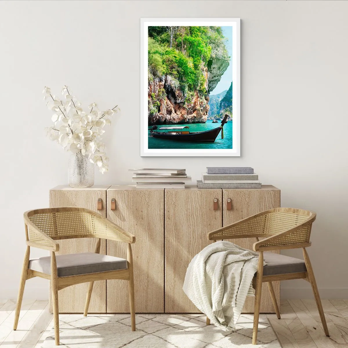 Poster in een witte lijst - Een uitnodiging voor een exotische reis - 61x91 cm