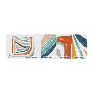 Fotobehang Monster Zelfklevend Deluxe Sticker - Abstractie met een vriendelijke glimlach - Boho, Deel, Modern - 100x30 cm