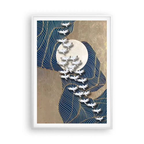Poster in een witte lijst - Vrijheid, dwalen, gemeenschap - 70x100 cm