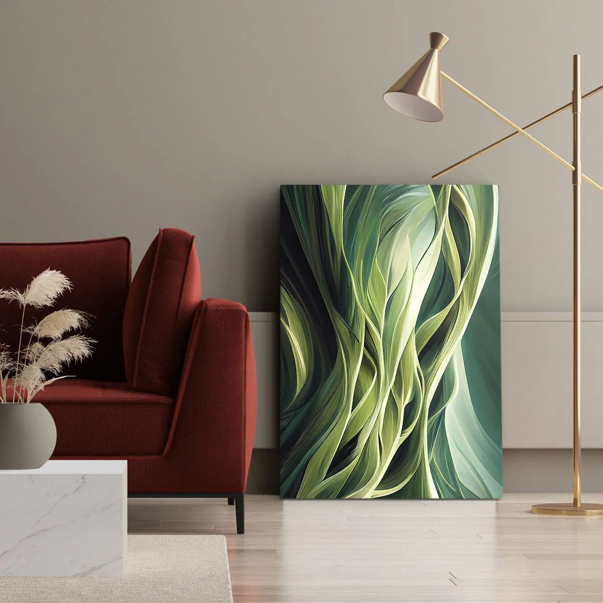 Schilderen op canvas - Abstract groen spel - 50x70 cm