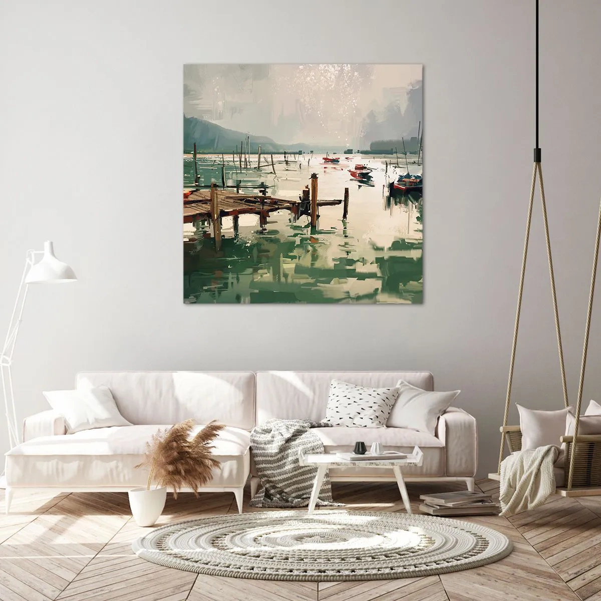 Schilderen op canvas - Gedrenkt in een gesmolten maan - 50x50 cm