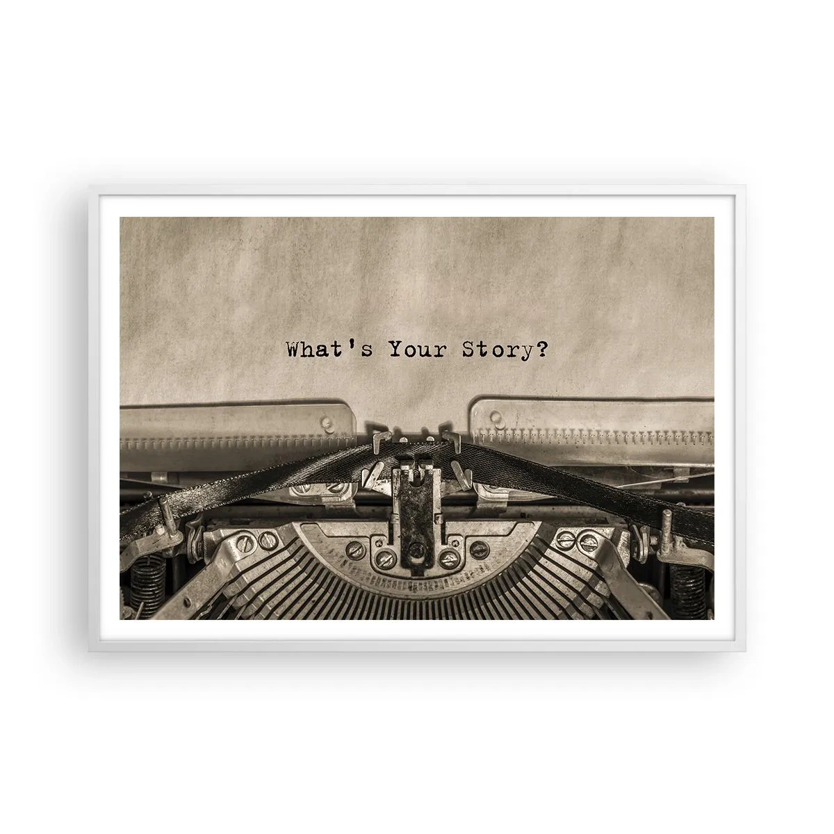 Poster in een witte lijst - Vertel het mee - 100x70 cm