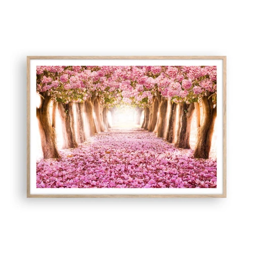 Een poster in een licht eiken lijst - De weg naar het paradijs - 100x70 cm