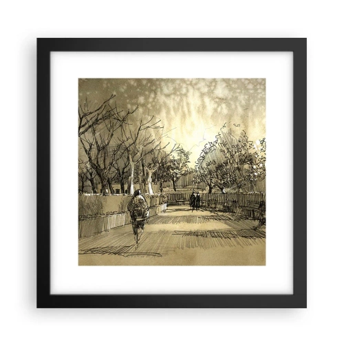 Poster in een zwarte lijst - Een moment gestopt met een veer - 30x30 cm