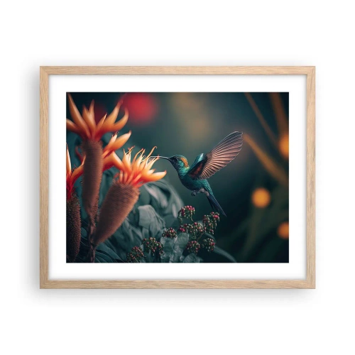 Een poster in een licht eiken lijst - een werkelijk kleurrijk leven - 50x40 cm