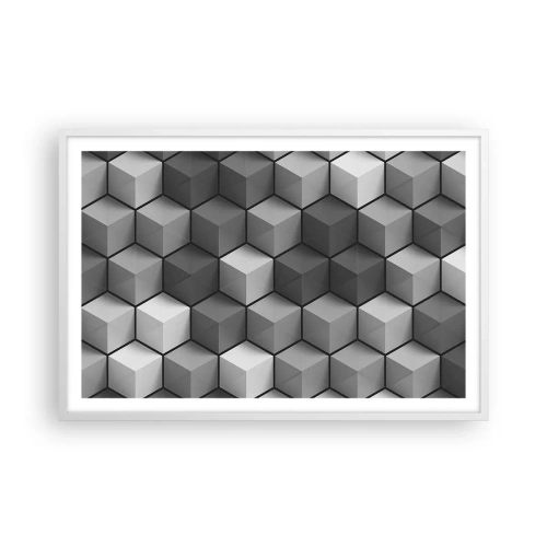 Poster in een witte lijst - Kubistische puzzel - 91x61 cm