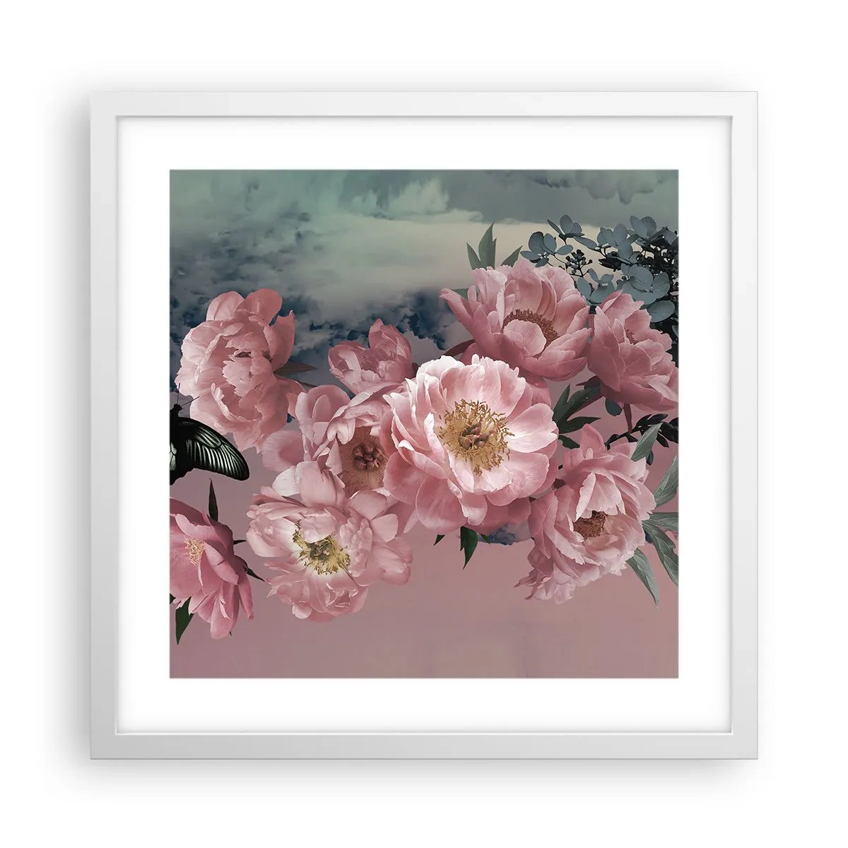 Poster in een witte lijst - Het hoogtepunt van de romantiek - 40x40 cm