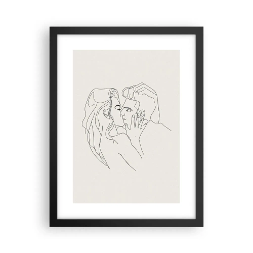 Poster in een zwarte lijst - Verstrikt in gevoel - 30x40 cm