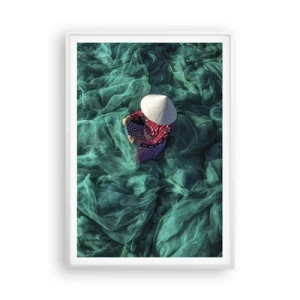 Poster in een witte lijst - In een zee van netten - 70x100 cm