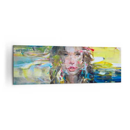 Schilderen op canvas - Achter de lucht een gordijn - 160x50 cm