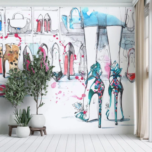 Zelfklevend Fotobehang Deluxe Sticker - Sesam, doe open - Damesgarderobe, Mode, Tas - 100x70 cm