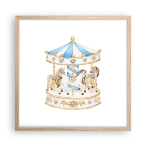 Een poster in een licht eiken lijst - Zoete jeugd - 50x50 cm