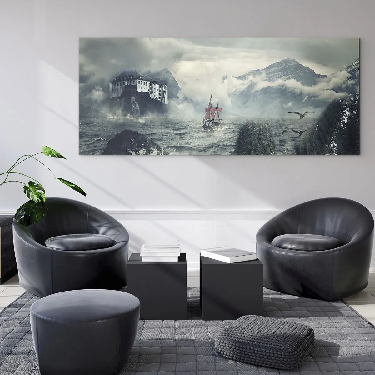 Schilderen op glas - In magische wateren - 100x40 cm