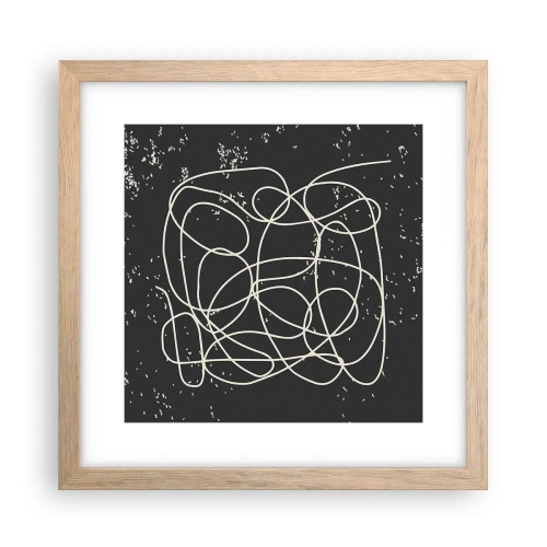 Een poster in een licht eiken lijst - Dwalende gedachten - 30x30 cm