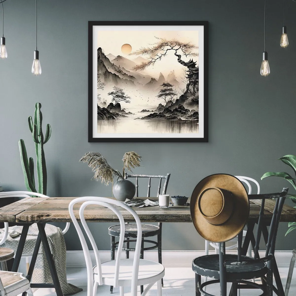 Poster in een zwarte lijst - De unieke charme van het Oosten - 50x50 cm