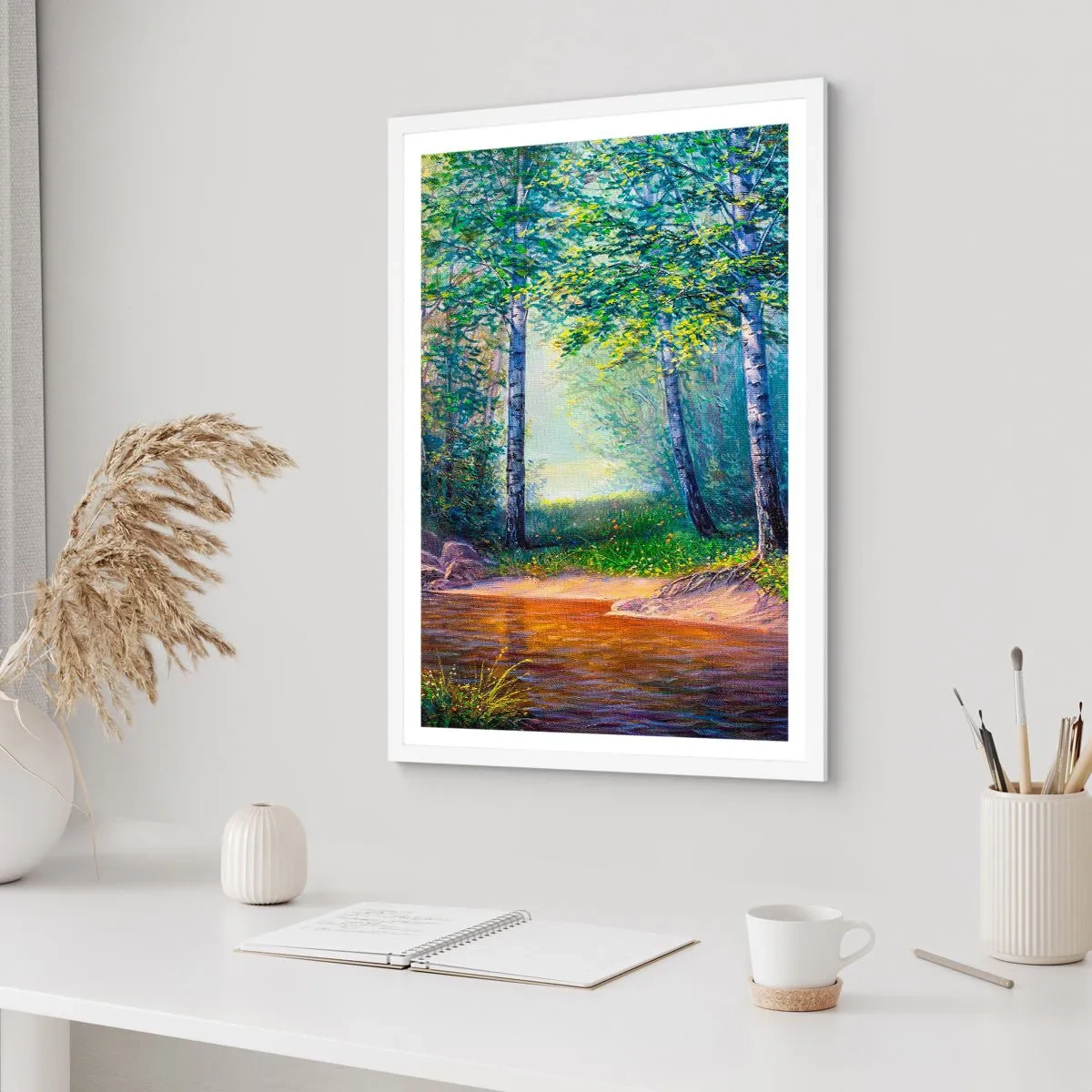 Poster in een witte lijst - Idyllisch landschap - 70x100 cm