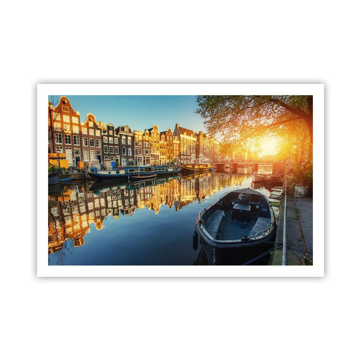 Poster - Ochtend in Amsterdam - 91x61 cm