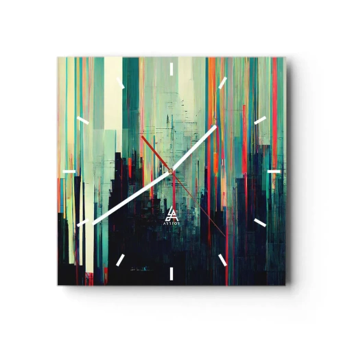 Wandklok - Klok - Futuristische stad - 30x30 cm
