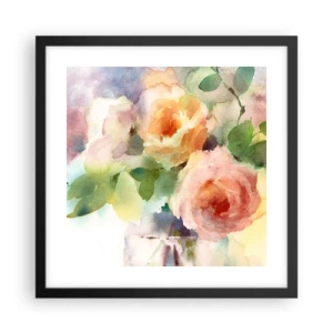 Poster in een zwarte lijst - Delicaat als aquarel - 40x40 cm