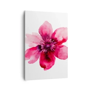 Schilderen op canvas - Een karmijnrode geurende kus - 70x100 cm