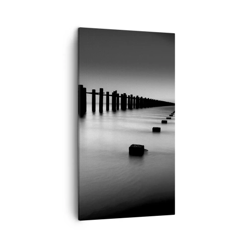 Schilderen op canvas - Grijze verte in de mist - 45x80 cm