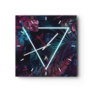 Wandklok - Klok - Disco-achtige tuin - 30x30 cm