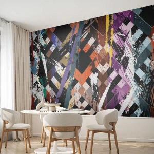 Fotobehang Premium Sand - Tot de tweede macht verheven - Abstractie, Deel, Modern patroon - 100x70 cm