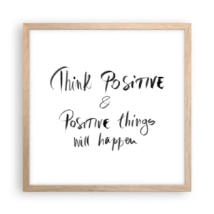 Een poster in een licht eiken lijst - Hoe leef je het leven? - 40x40 cm