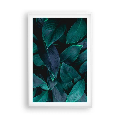 Poster in een witte lijst - Groen op zichzelf - 61x91 cm