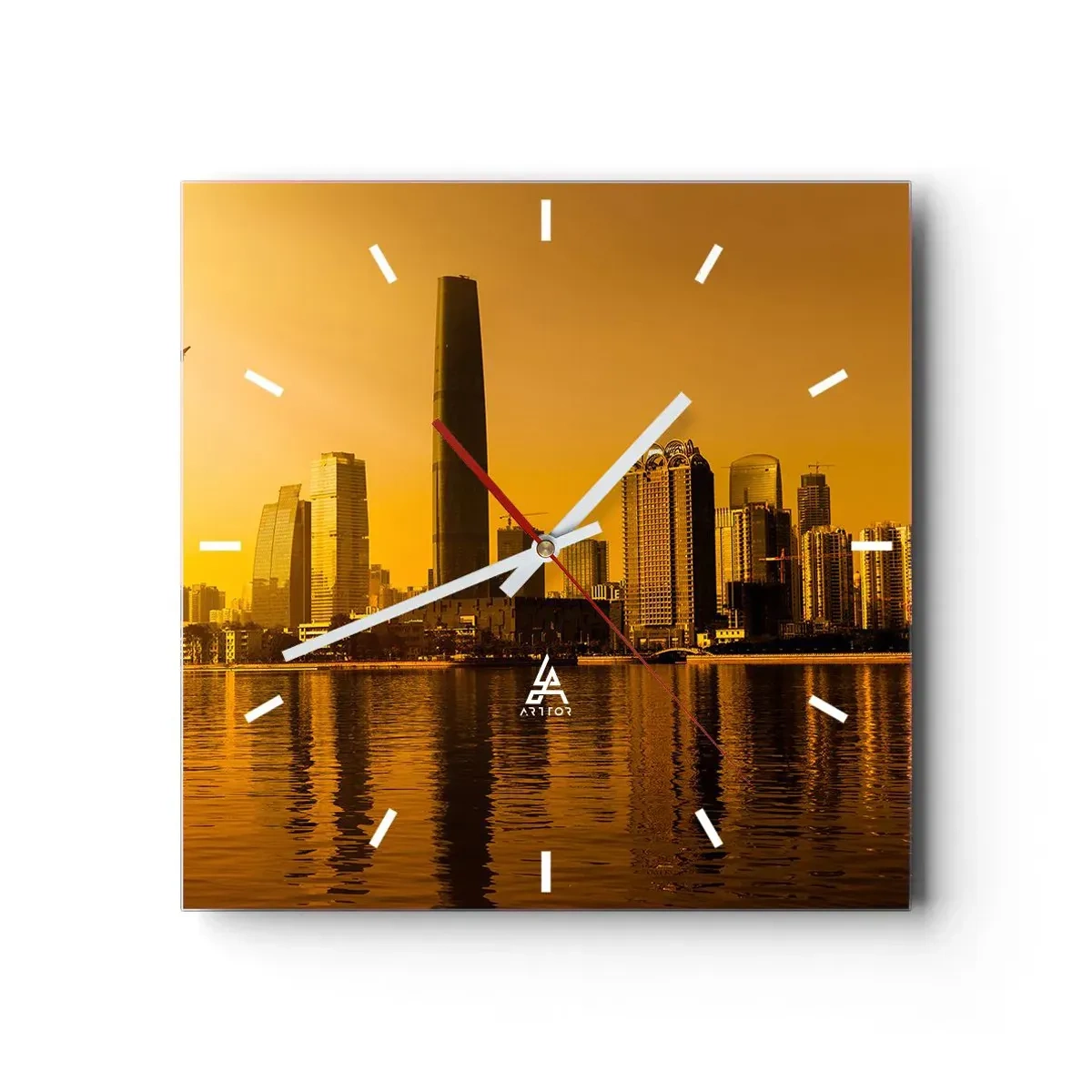 Wandklok - Klok - De gouden stad - 30x30 cm