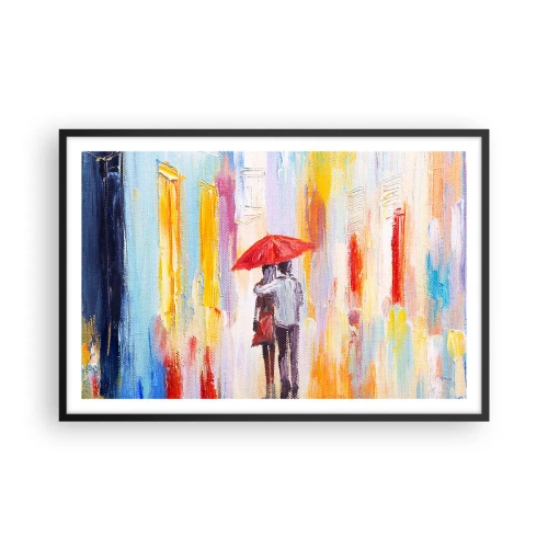 Poster in een zwarte lijst - Laat het maar regenen - 91x61 cm