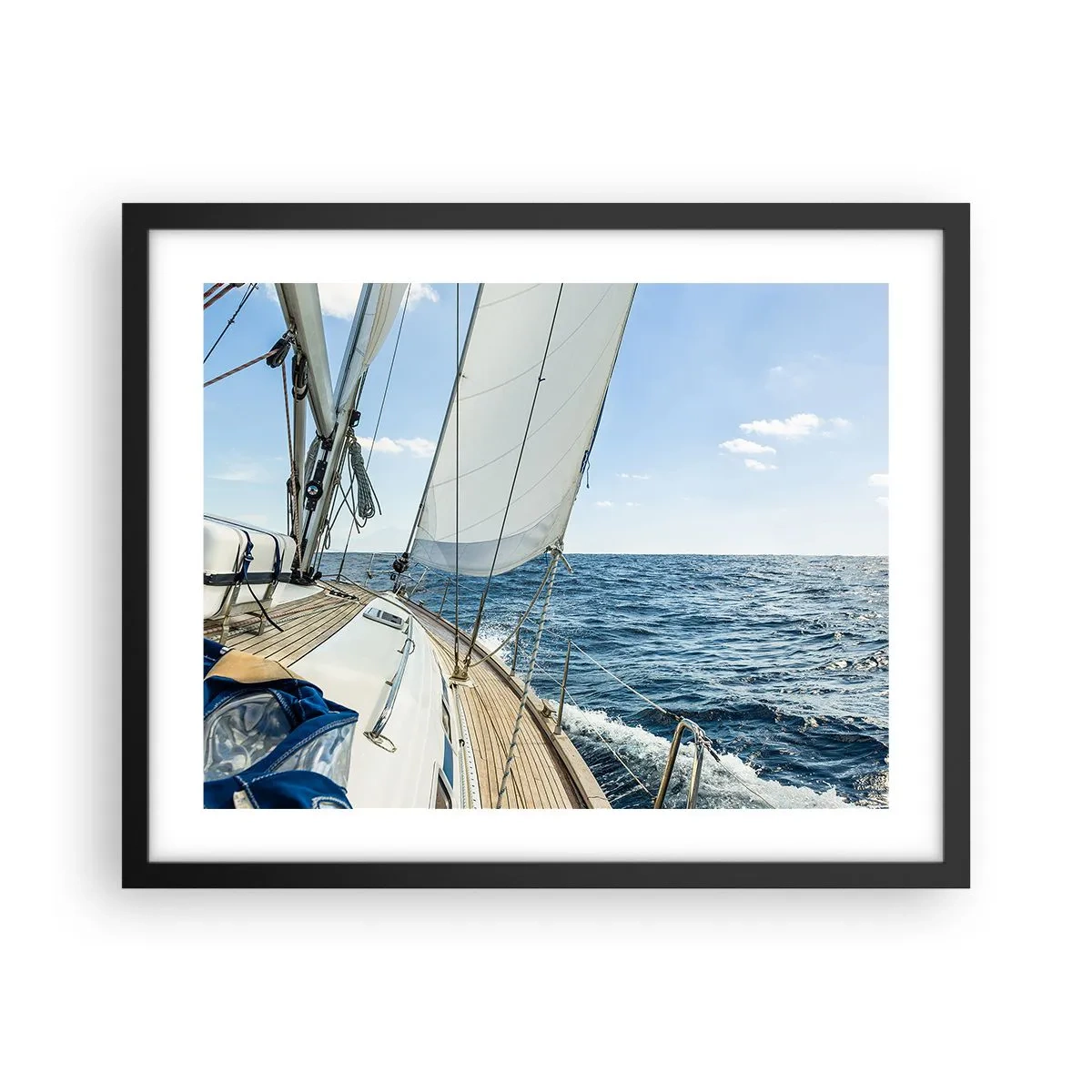 Poster in een zwarte lijst - Ahoi, avontuur - 50x40 cm