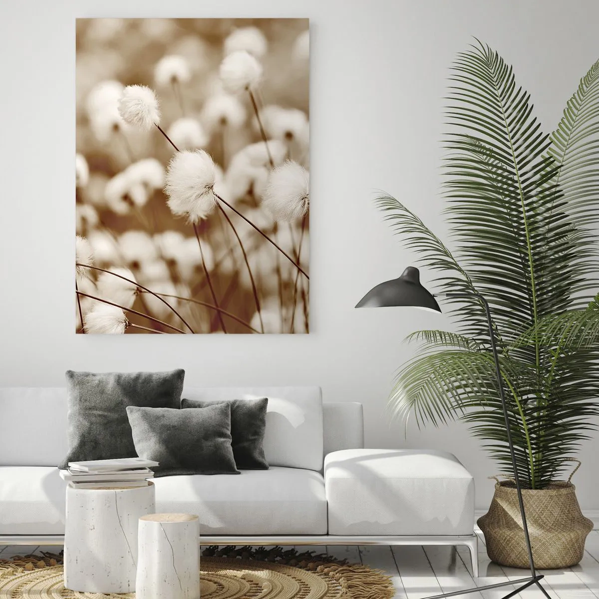 Schilderen op glas - Pluizig korenveld - 50x70 cm