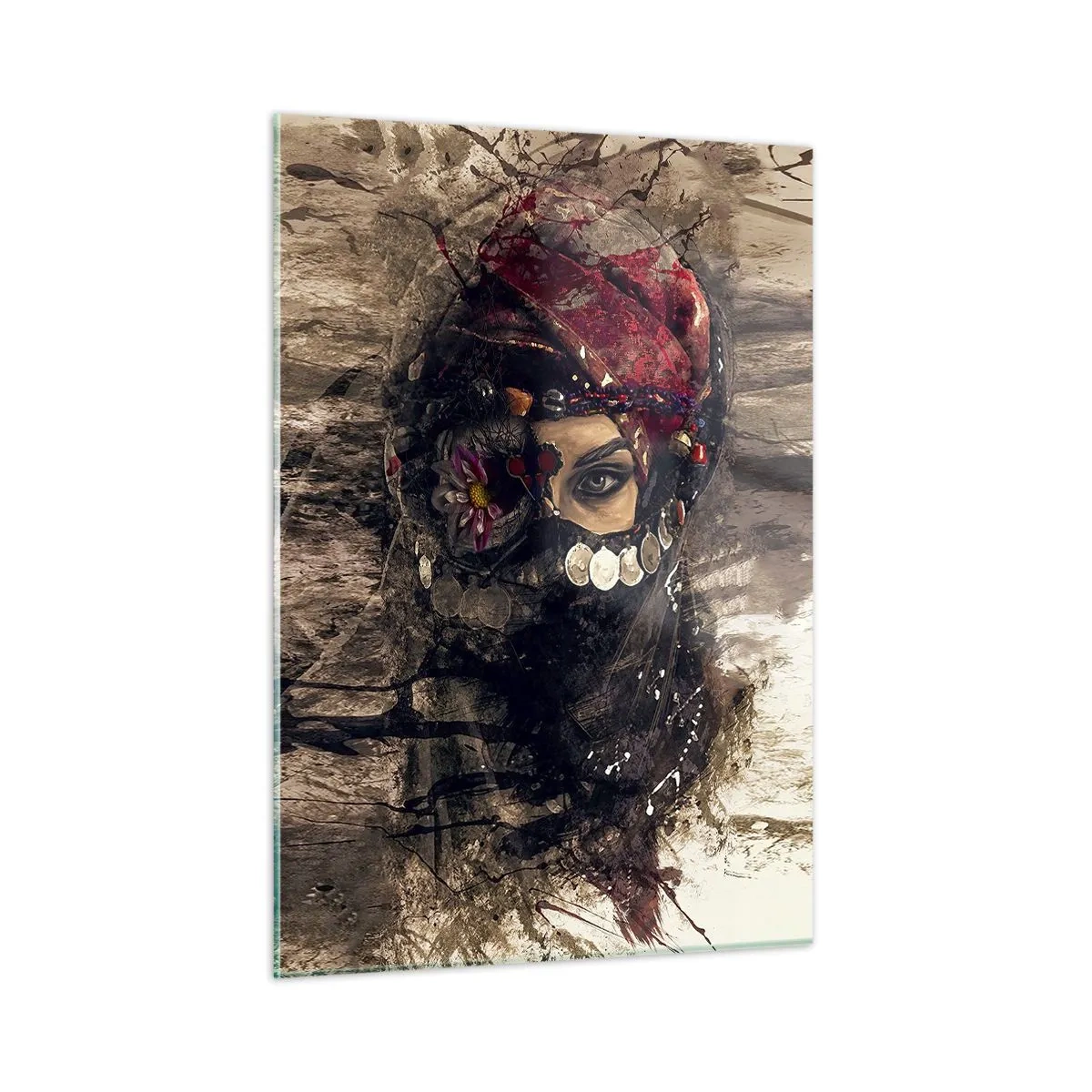 Schilderen op glas - Op zijn zachtst gezegd verontrustend - 50x70 cm