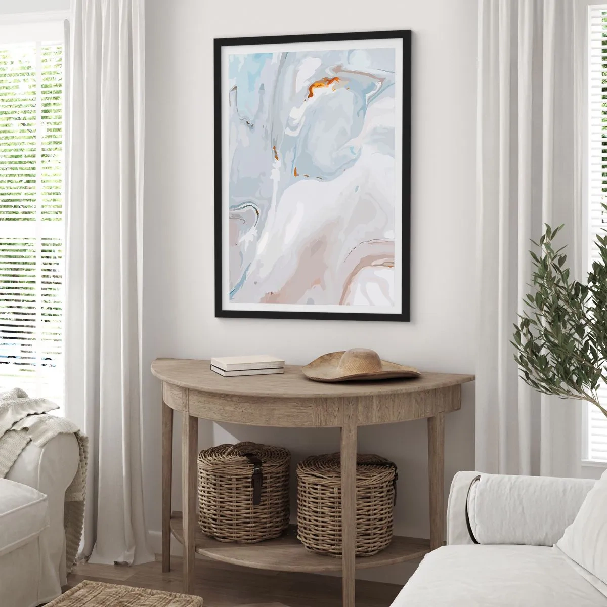 Poster in een zwarte lijst - Het wit is verheven - 30x40 cm