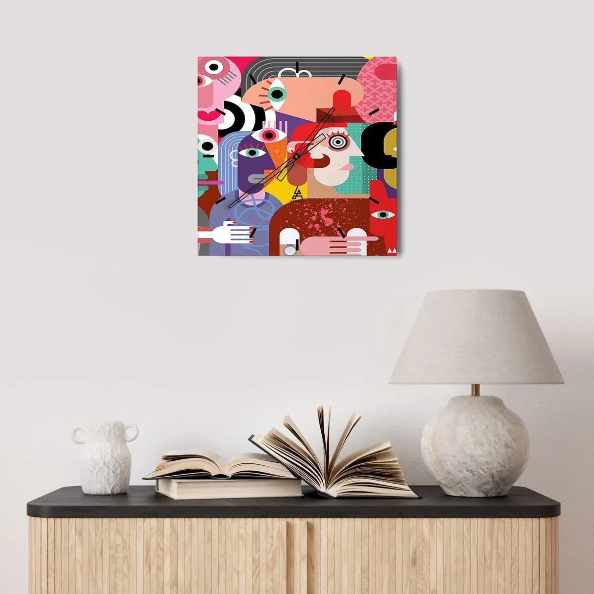 Wandklok - Klok - Wij zijn van de heer Picasso - 40x40 cm