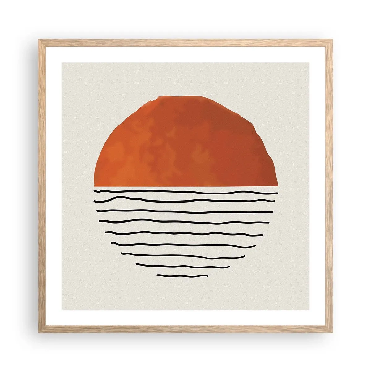 Een poster in een licht eiken lijst - In het Japanse klimaat - 60x60 cm
