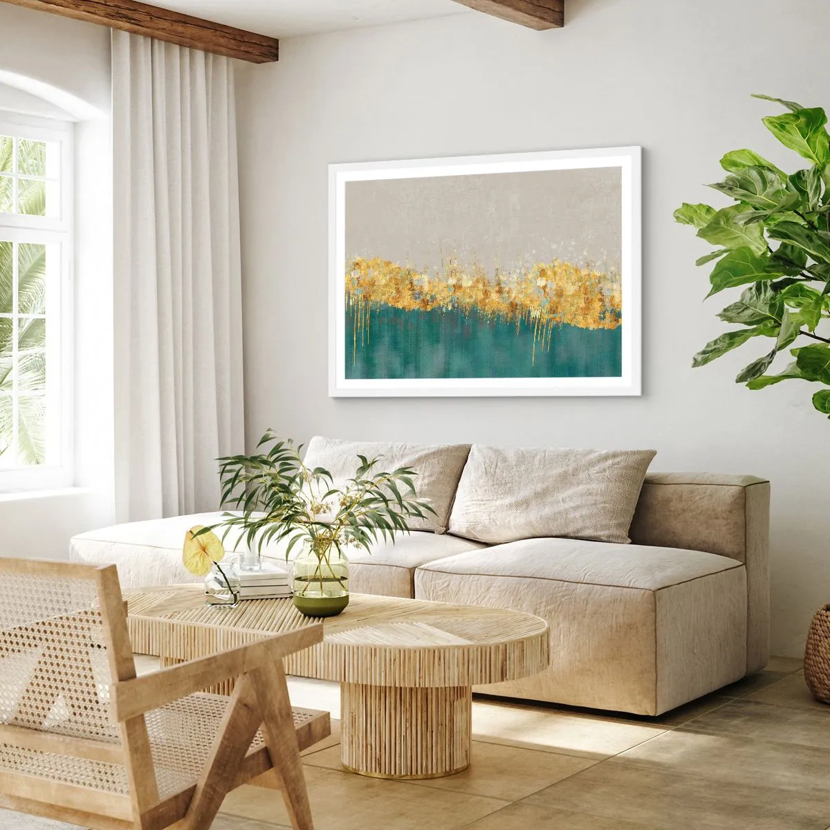 Poster in een witte lijst - De gouden rand - 70x50 cm