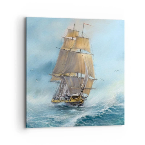Schilderen op canvas - Haasten over de golven - 70x70 cm