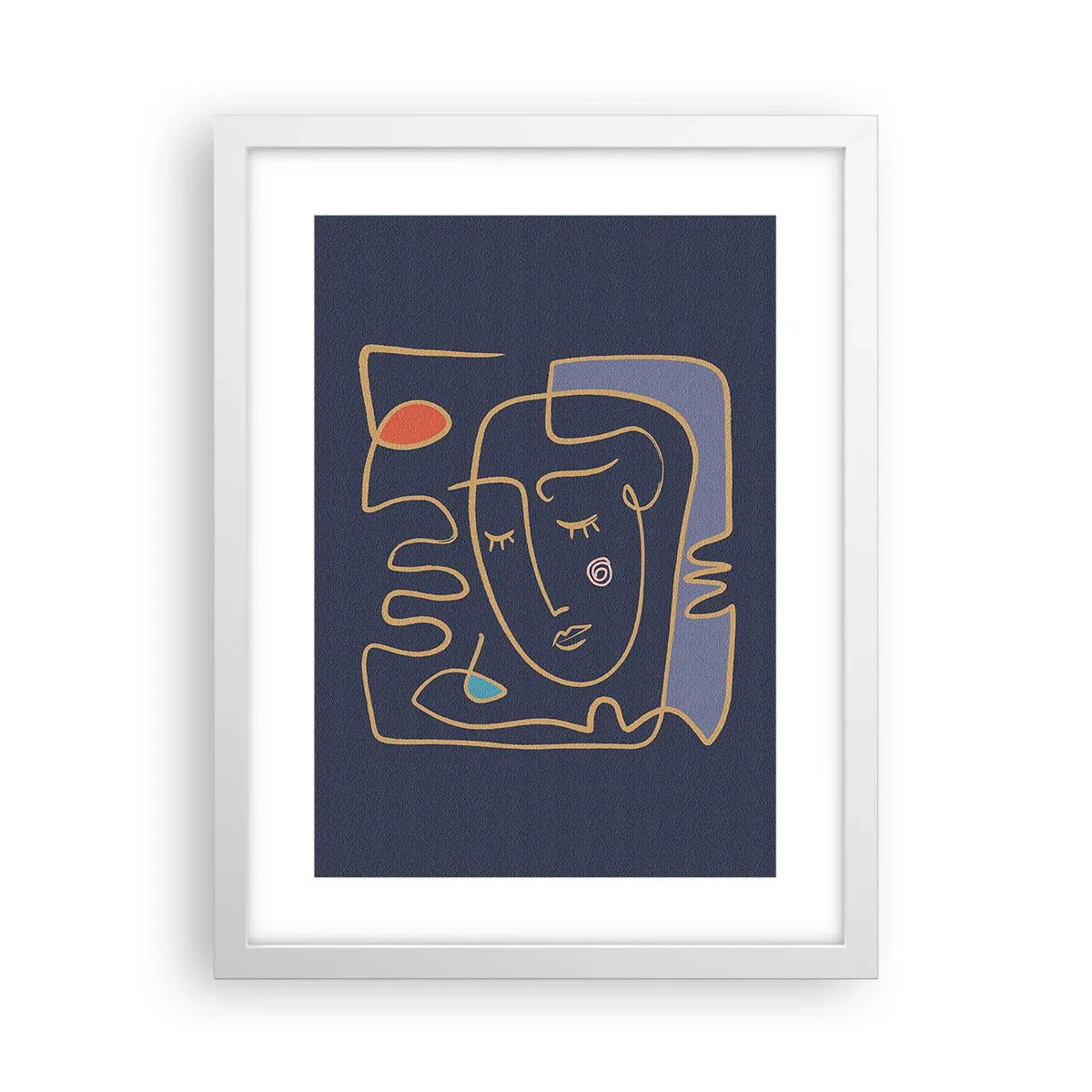 Poster in een witte lijst - In nadenken - 30x40 cm