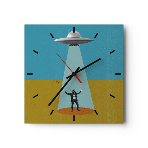 Wandklok - Klok - Een nauwe ontmoeting - 30x30 cm