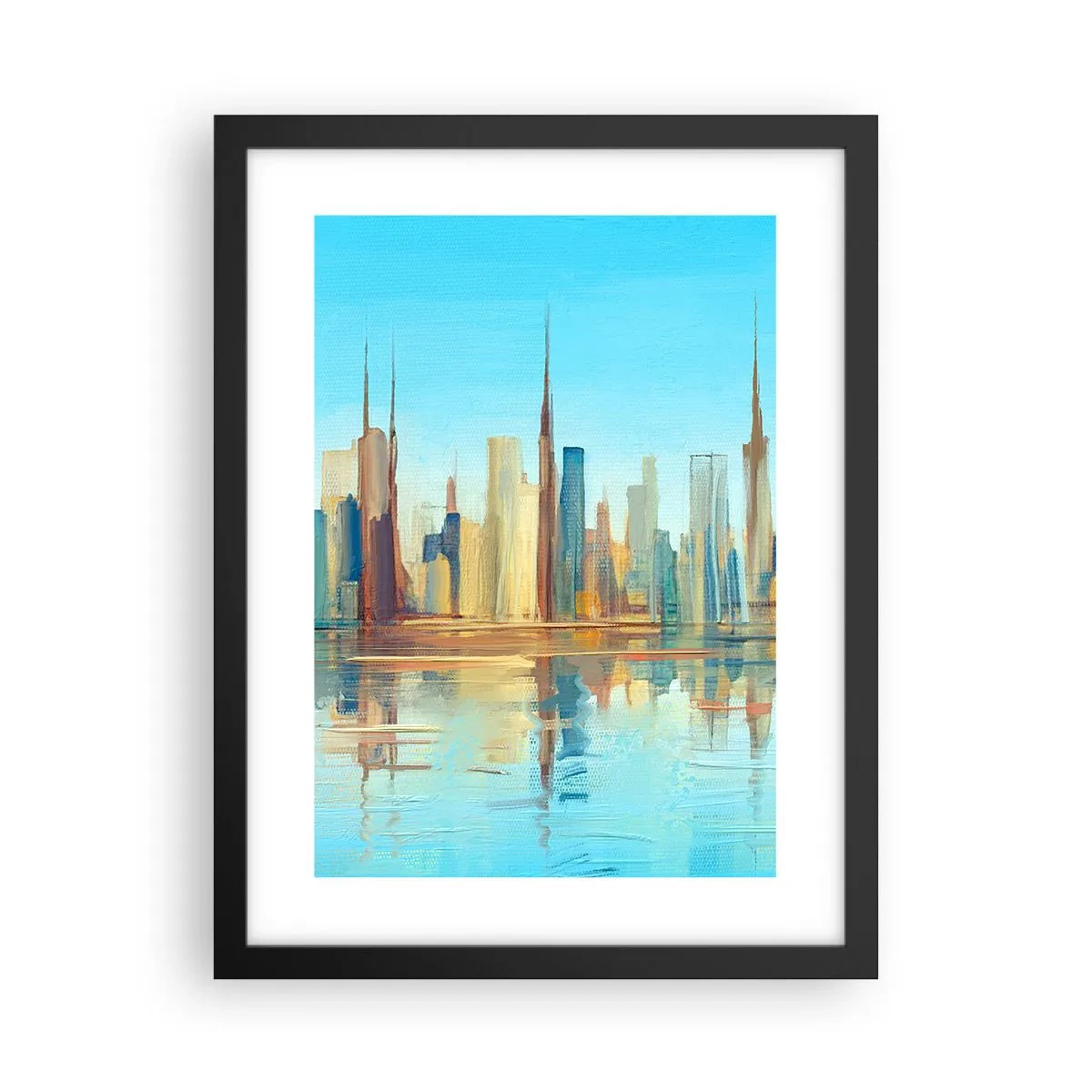 Poster in een zwarte lijst - Een zonnige metropool - 30x40 cm