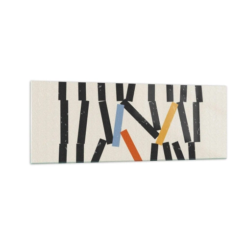 Schilderen op glas - Domino – compositie - 140x50 cm
