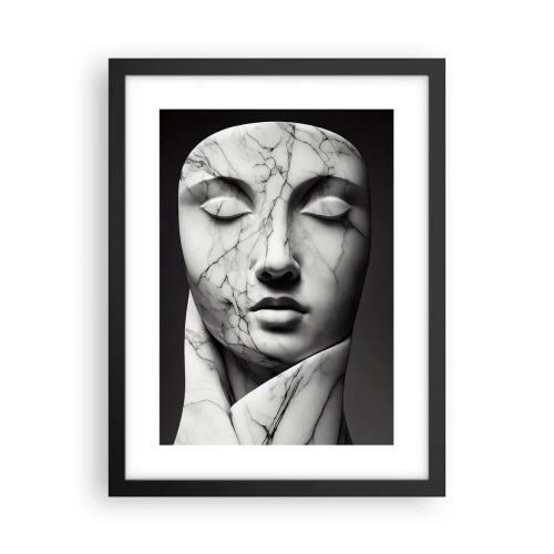 Poster in een zwarte lijst - Marmeren vormen - 30x40 cm